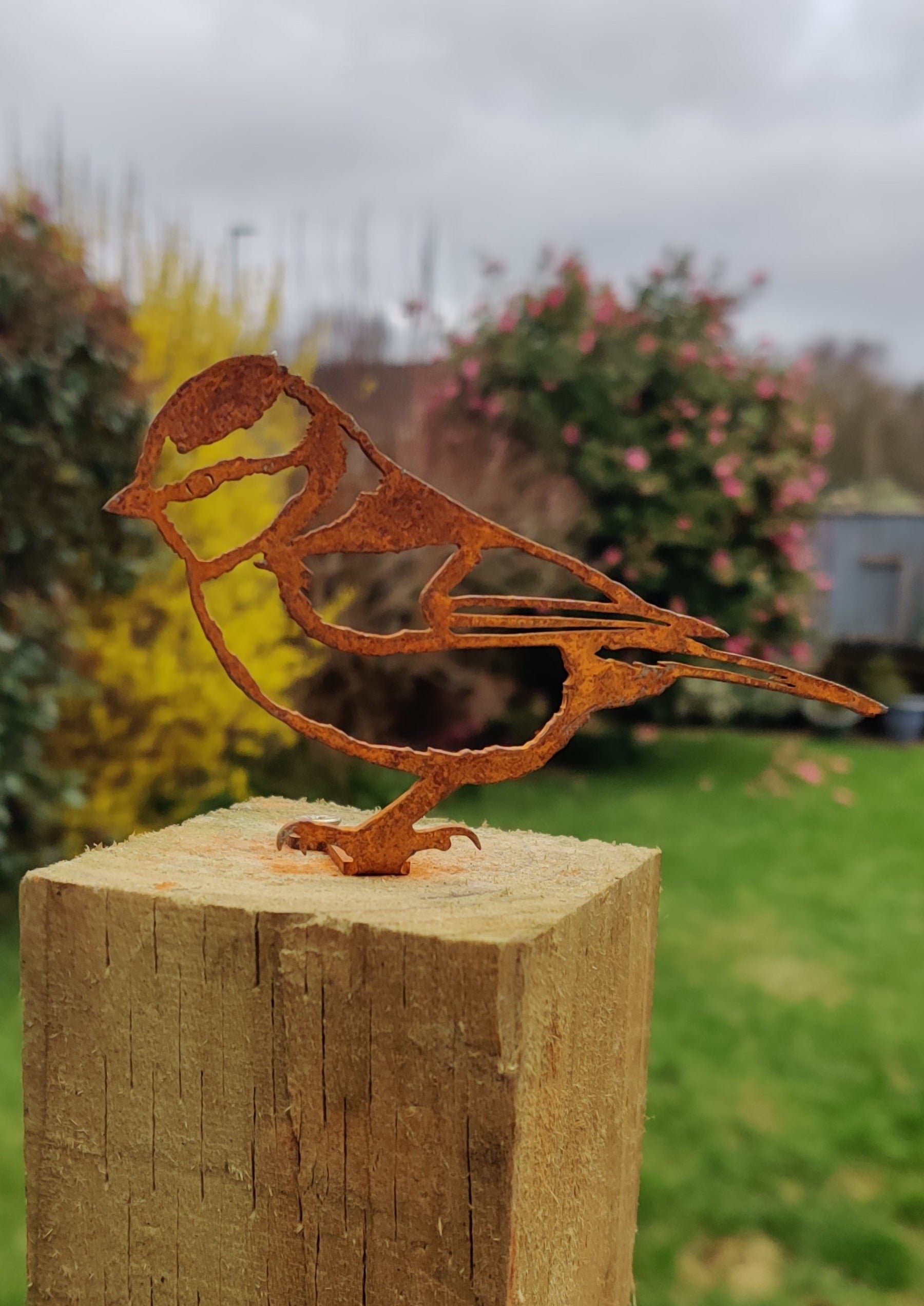 Blue Tit Fence Topper - MetalMotif