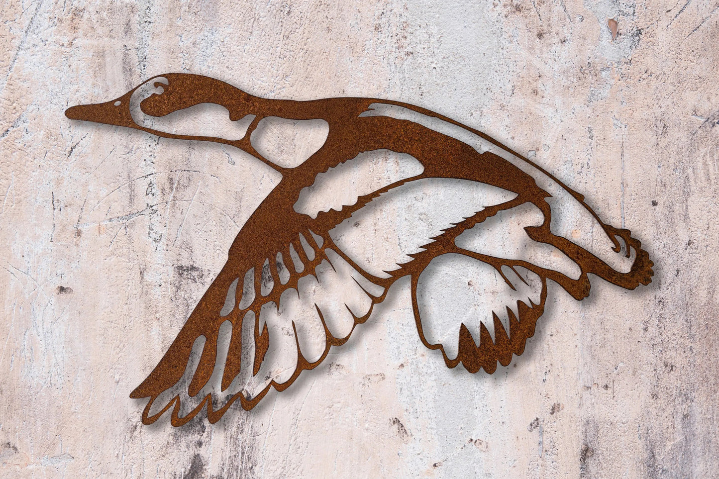 Mallard Duck Flying Wall Hanger MetalMotif